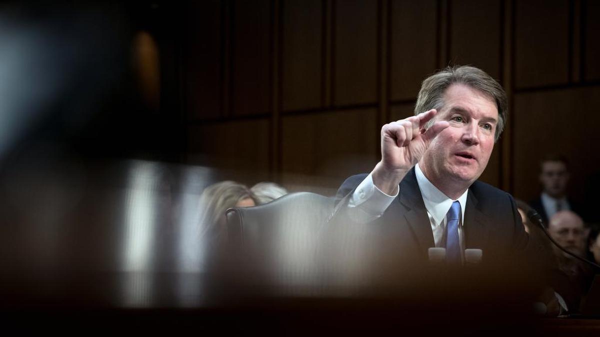 Judge Brett Kavanaugh, President Donald Trumps nominee for the U.S. Supreme Court, during the third day of his confirmation hearing before the Senate Judiciary Committee on Capitol Hill in Washington, Sept. 6, 2018. (Erin Schaff/The New York Times)