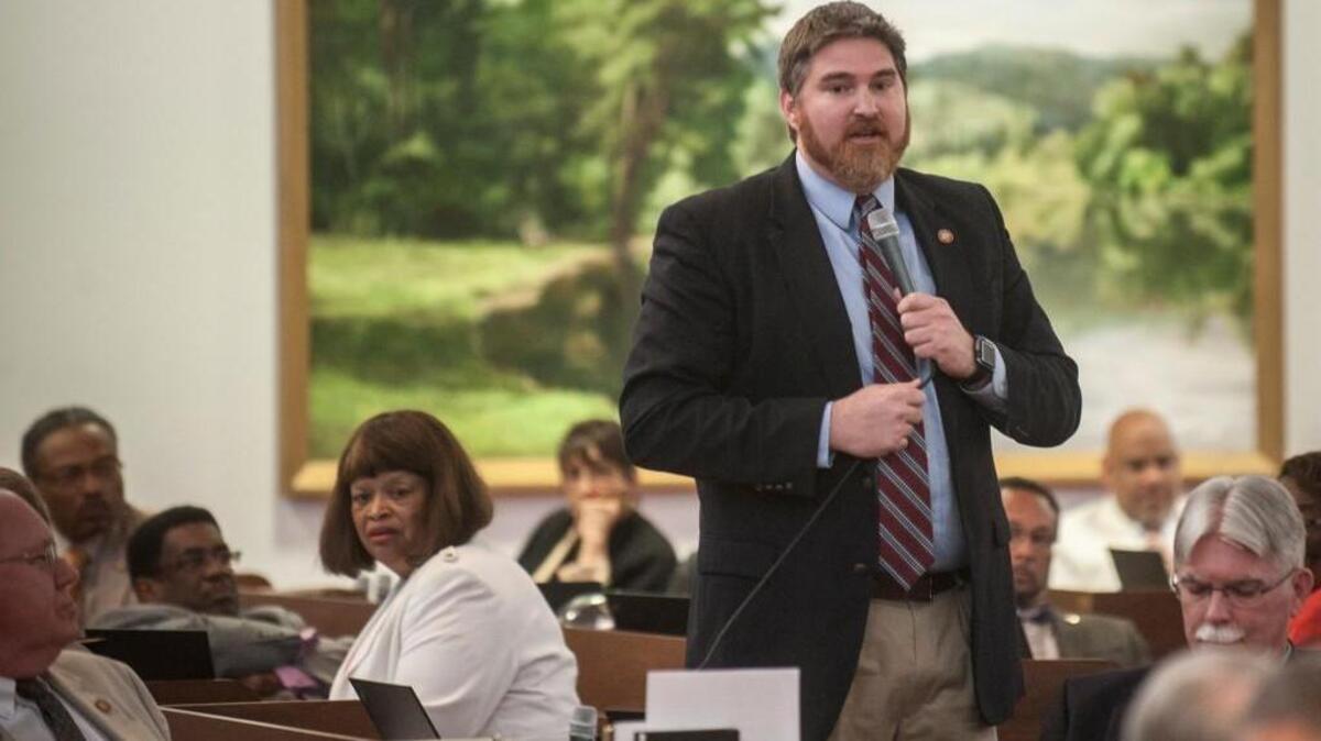 Pender County Republican Rep. Chris Millis urges the North Carolina House to pass his legislation to allow handgun owners to carry them concealed without a concealed-carry permit, Wednesday, June 7, 2017. A change to North Carolina's existing gun legislation would make the state one of roughly a dozen that allow people to carry a concealed handgun without a permit.