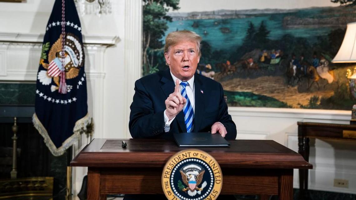 President Trump announces the U.S. withdrawal from the Iran nuclear deal.