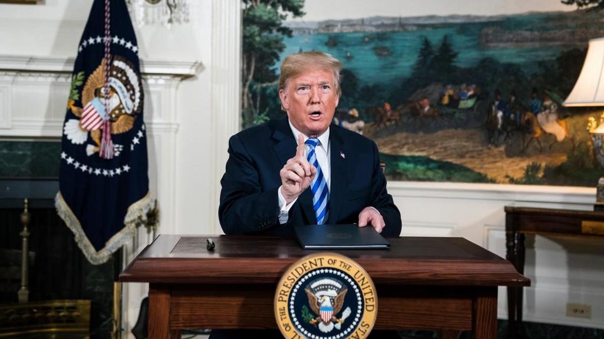 President Trump announces the U.S. withdrawal from the Iran nuclear deal.