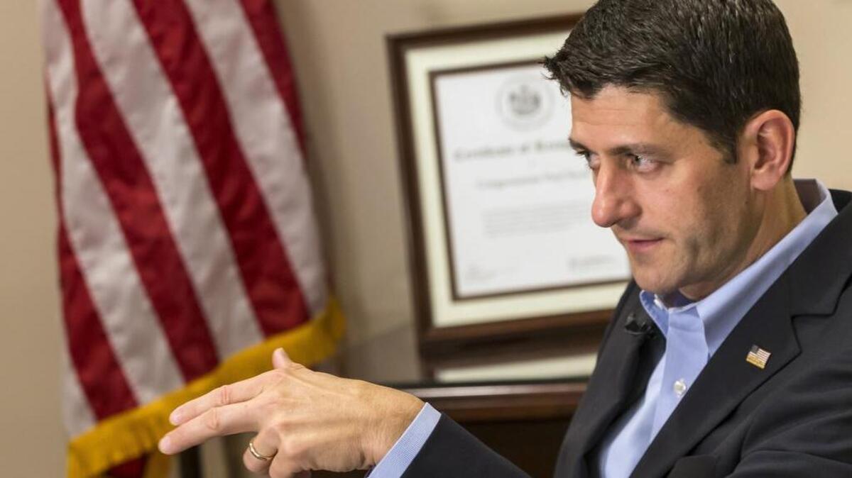 House Speaker Paul Ryan, R-Wis., speaks with The Associated Press after endorsing Donald Trump on Thursday.