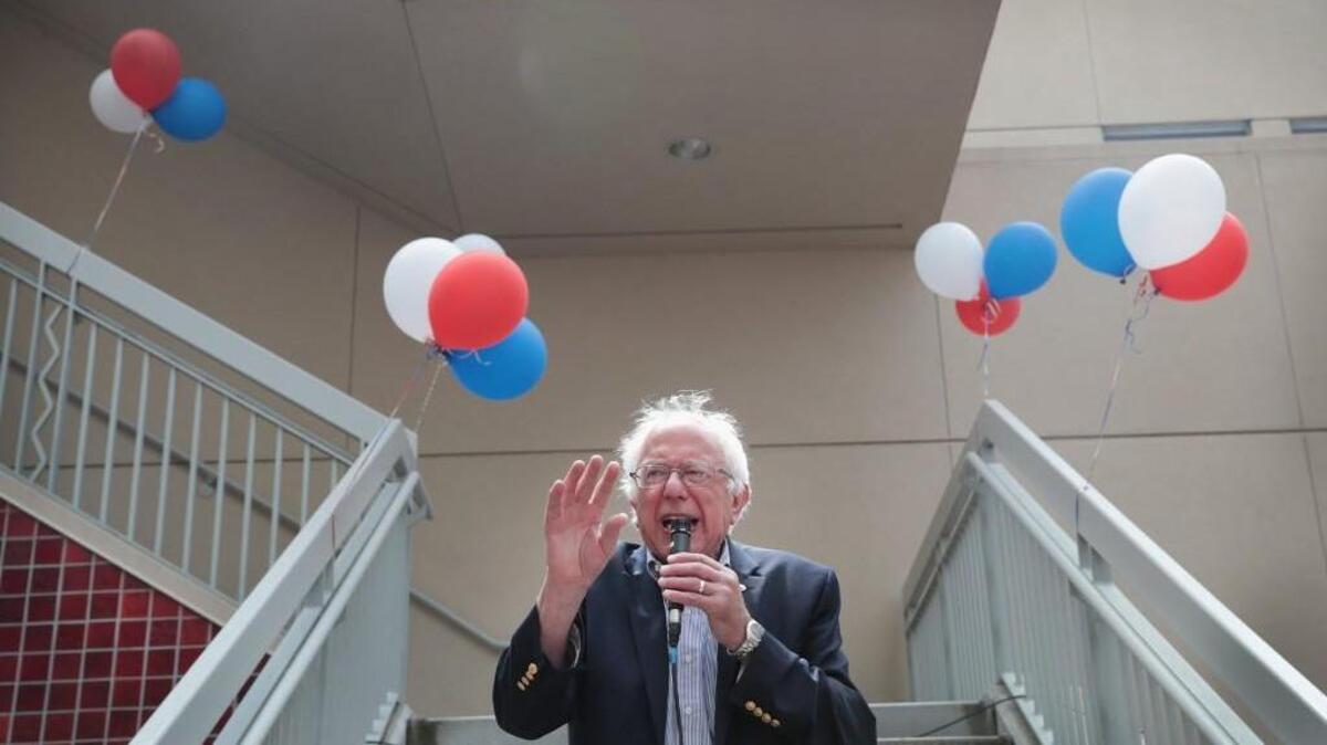 Democratic presidential candidate Senator Bernie Sanders