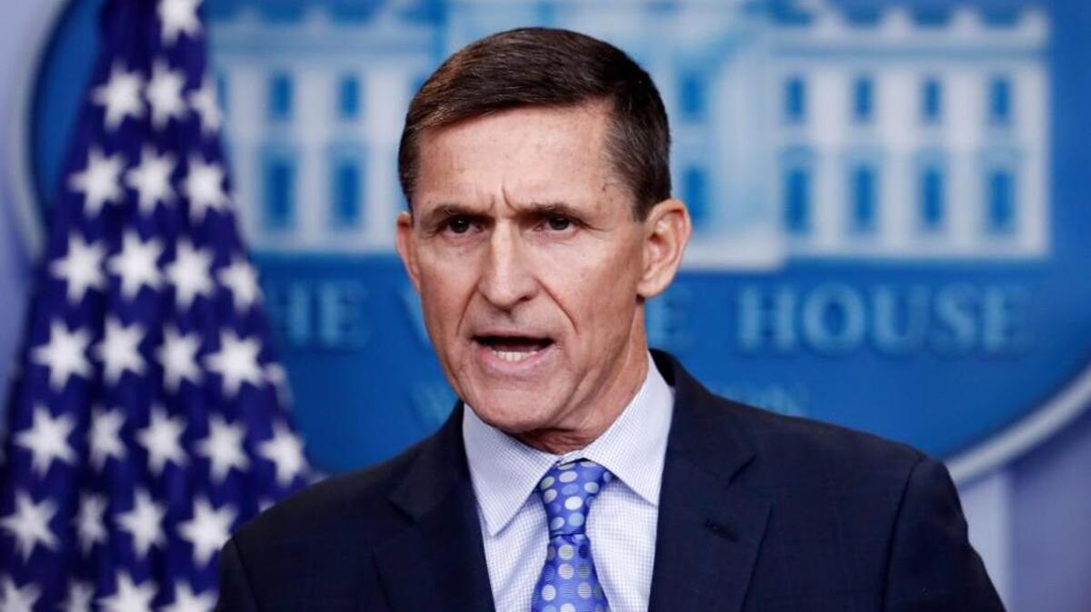 In this Feb. 1, 2017 file photo, National Security Adviser Michael Flynn speaks during the daily news briefing at the White House, in Washington.
