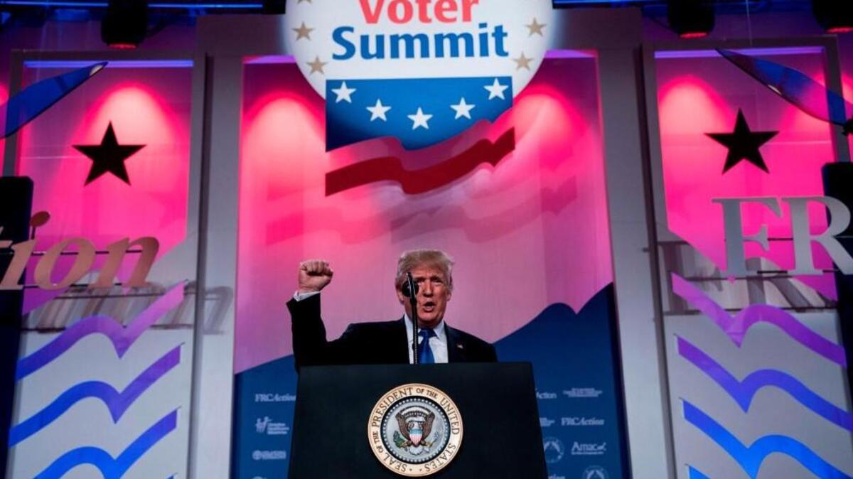 U.S. President Donald Trump arrives to speak during the Family Research Council’s 2017 Value Voters Summit in Washington, D.C.