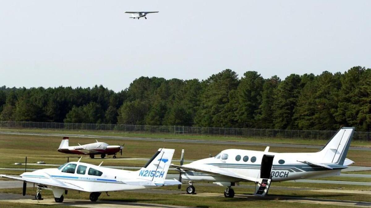 A small plane takes off from the Horace Williams Airport in Chapel Hill in 2000.