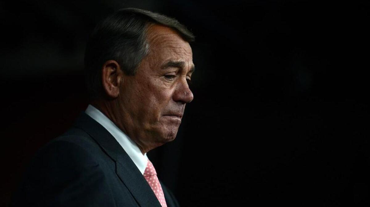 
House Speaker John Boehner announces his resignation during a news conference last month.
