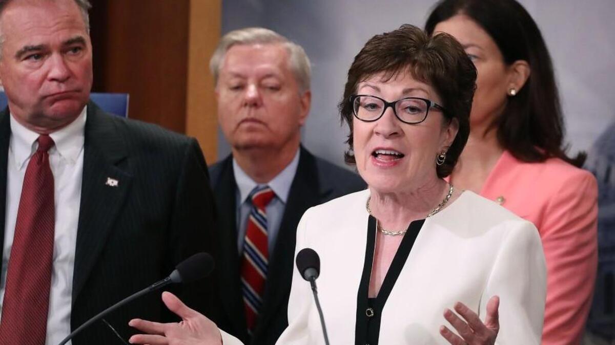 U.S. Sen. Susan Collins, a Maine Republican, says she will not vote for Donald Trump.