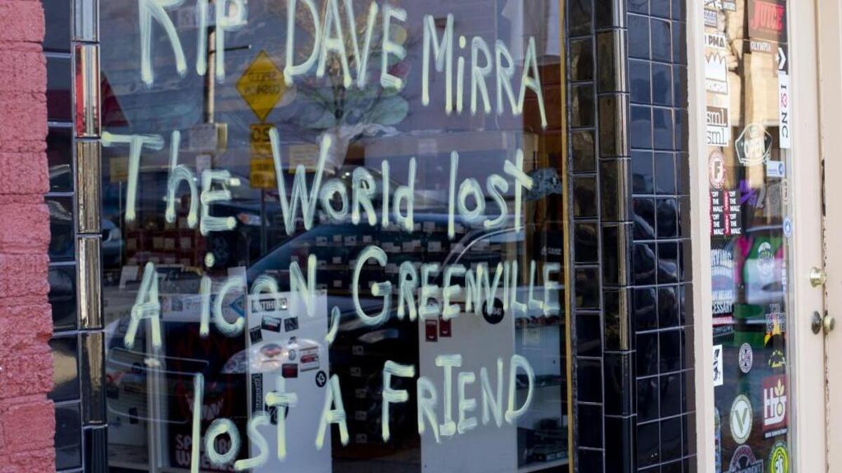 A tribute at Backdoor Skateshop in Greenville.