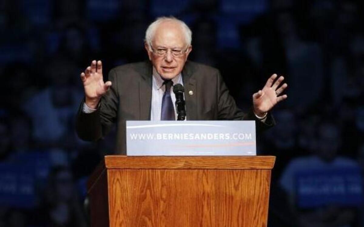 Democratic presidential candidate Sen. Bernie Sanders speaks at a campaign rally in Spokane, Wash.