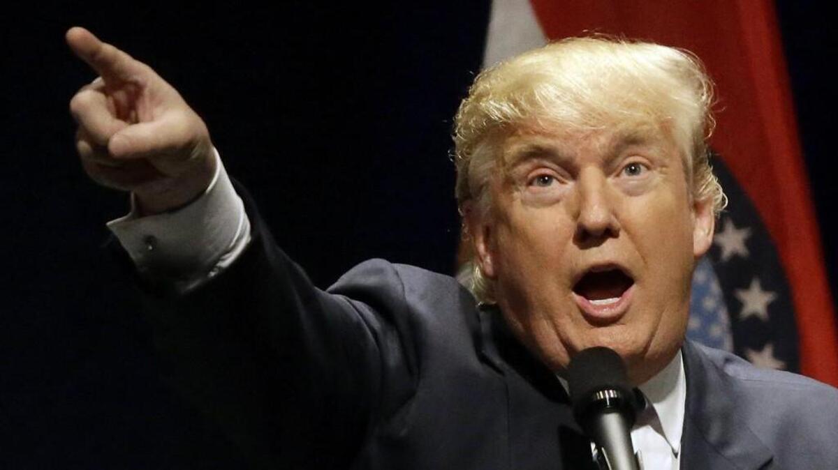 Republican presidential candidate Donald Trump