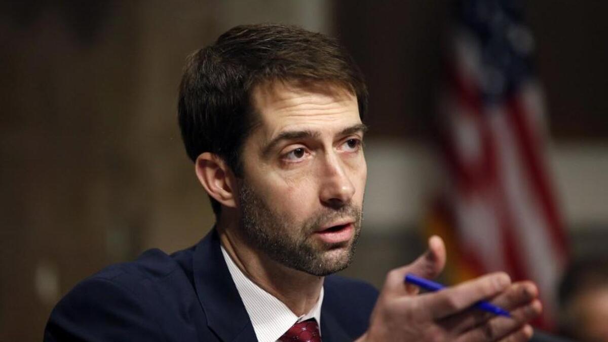 Sen. Tom Cotton, R-Ark., has advocated a tough foreign policy, but he has been silent about President Trump’s failure to respond to Russia’s provocations.