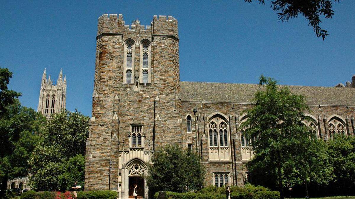 Current exterior photograph of the Duke Library.