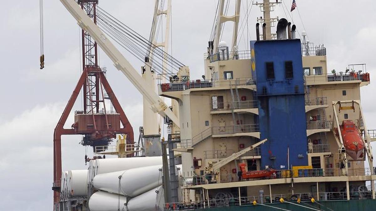 A cargo ship is docked at the State Port at Morehead City. Presidnt Trump’s “America First” trade policies could hurt shipping and other parts of the NC and US economies.