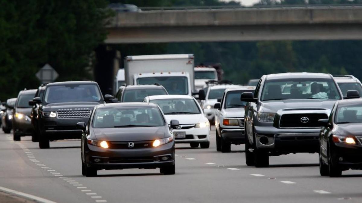 Vehicles crowd roadways during the morning rush hour in North Raleigh.
