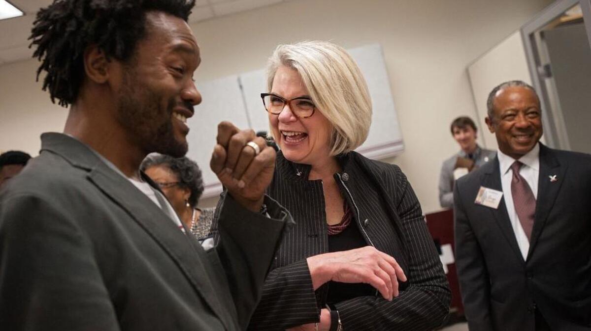 University of North Carolina system president Margaret Spellings visited N.C. Central University earlier this month.