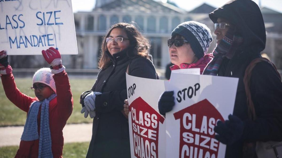 The unfunded mandate reduced class sizes without introducing funding for additional teachers and classrooms. It threatens the existence special programs in public schools like art, physical education, and music.