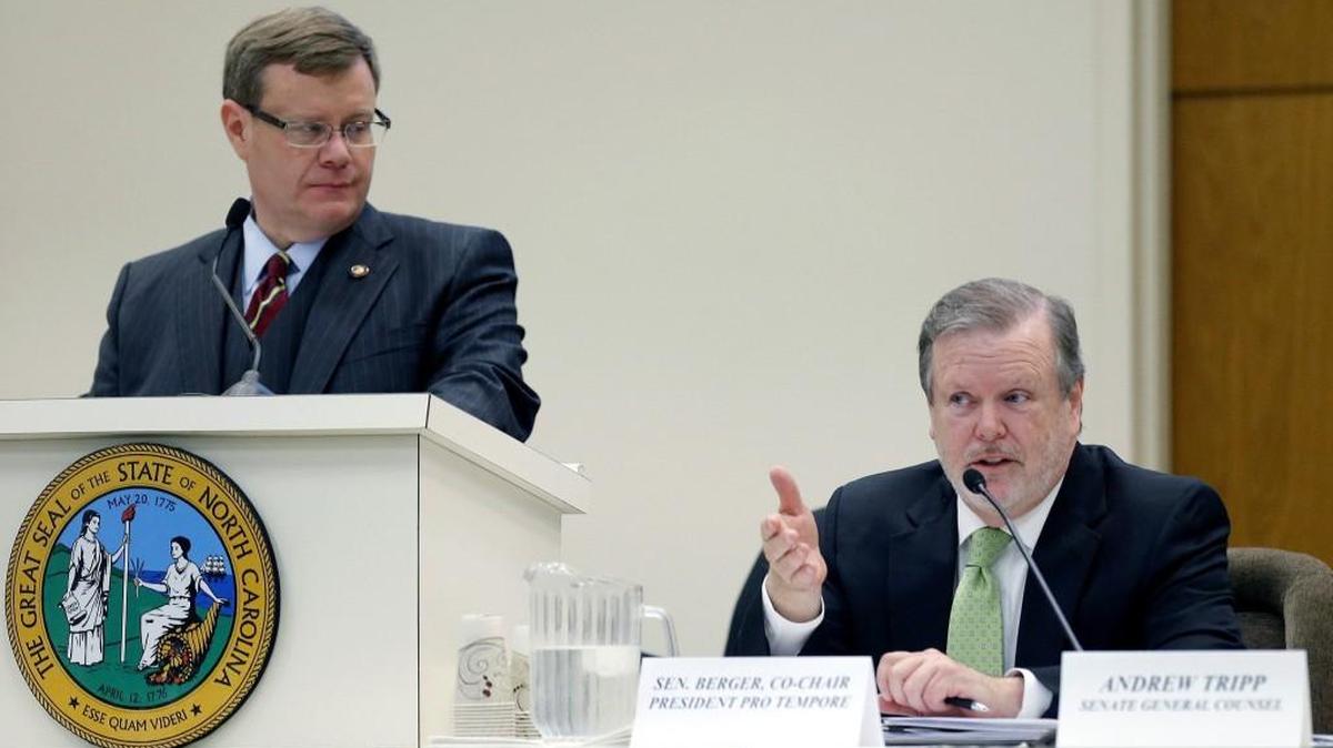 N.C. House Speaker Tim Moore, left, and N.C. Senate leader Phil Berger