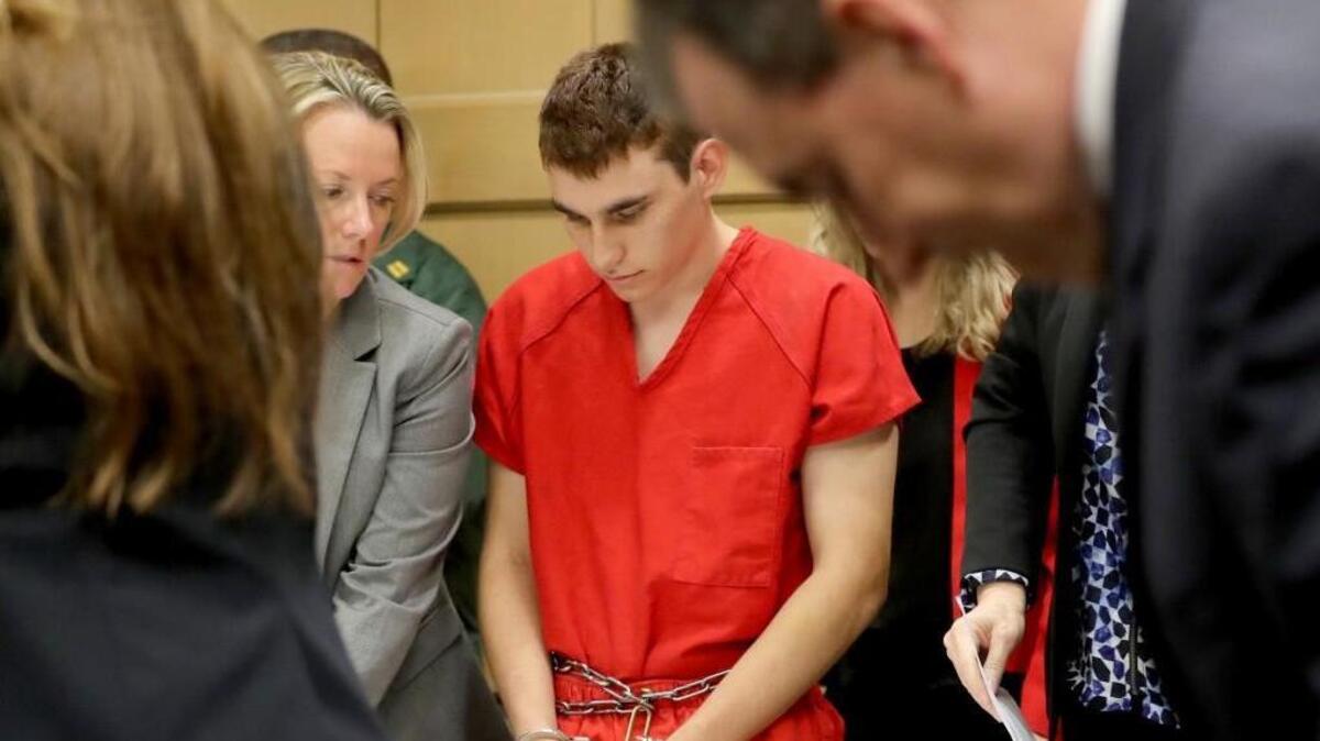 Nikolas Cruz appears in court for a status hearing before Broward Circuit Judge Elizabeth Scherer in Fort Lauderdale, Fla., on Feb. 19, 2018. Cruz is charged with killing 17 people and wounding many others in an attack at Marjory Stoneman Douglas High School in Parkland, which he once attended. (Mike Stocker/South Florida Sun-Sentinel via AP, Pool)