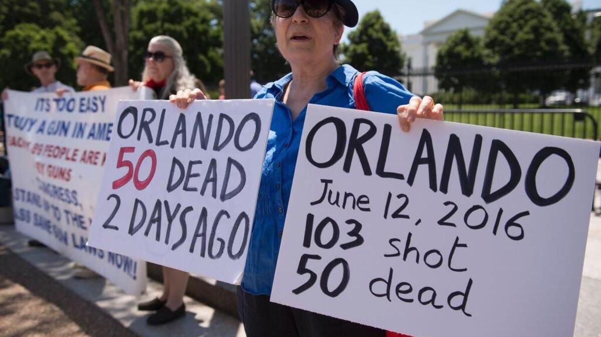 People gather to protest gun violence and call for sensible gun laws outside the White House.