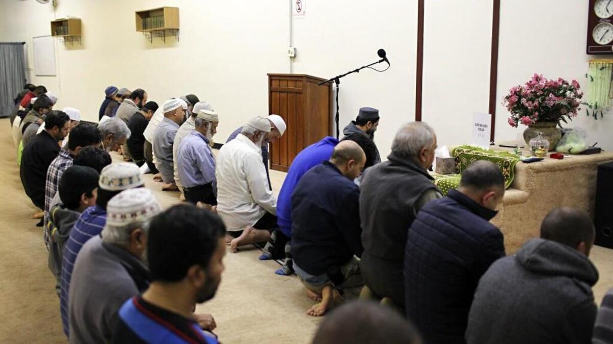 Imam Manzarul Islam leads evening prayer at the Islamic Association of Cary.