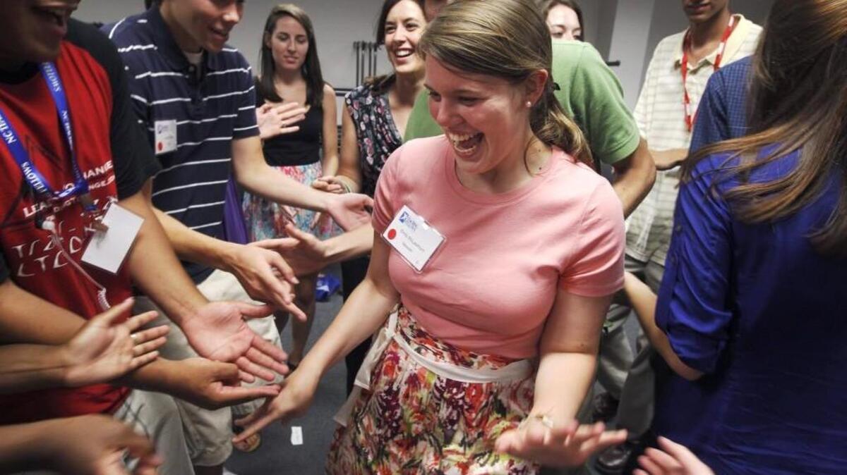 N.C. Teaching Fellows participate in an exercise to find commonality in a workshop during the N.C. Teaching Fellows Junior Conference at Elon University in 2011. Lawmakers have ended the program.