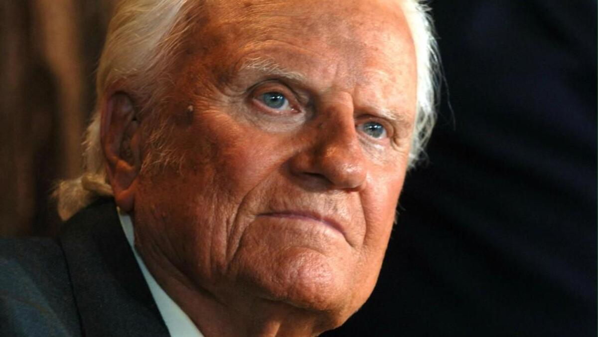 Billy Graham at a press conference in New York in 2005.