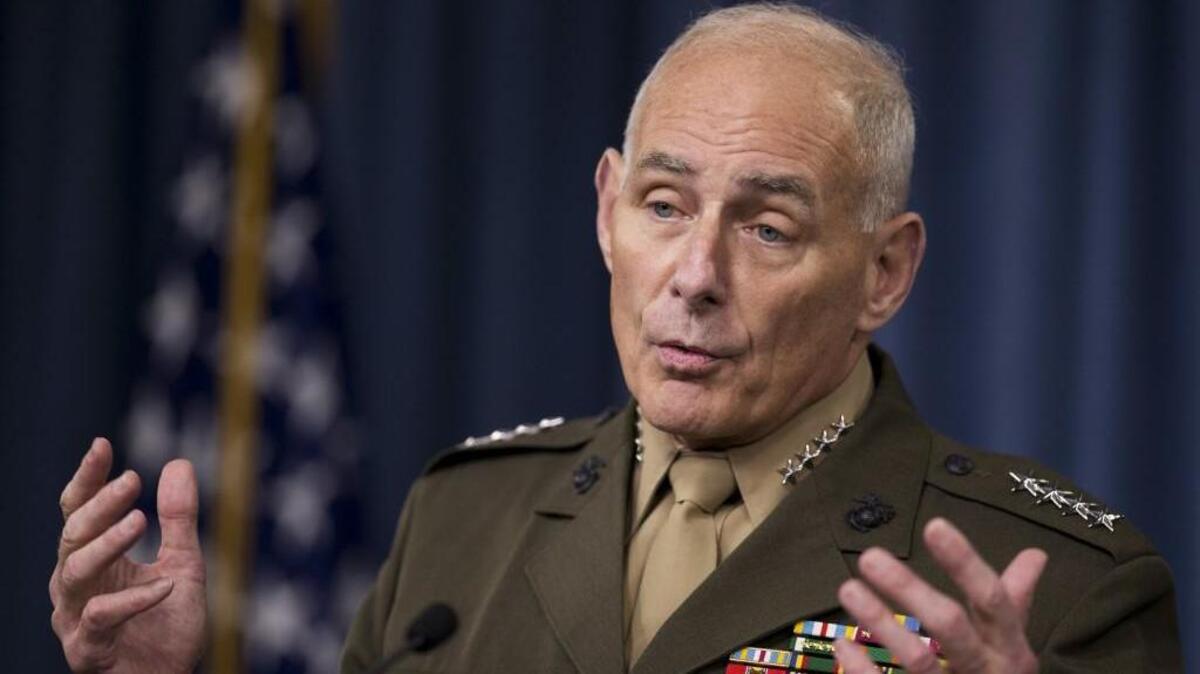 In this photo taken Jan. 8, 2016, Gen. John Kelly speaks to reporters during a briefing at the Pentagon. President Donald Trump picked Kelly to lead the Homeland Security Department.