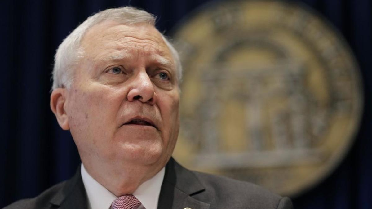 Nathan Deal announces his decision to veto religious liberty legislation at a news conference in the ceremonial office in Atlanta, Ga.