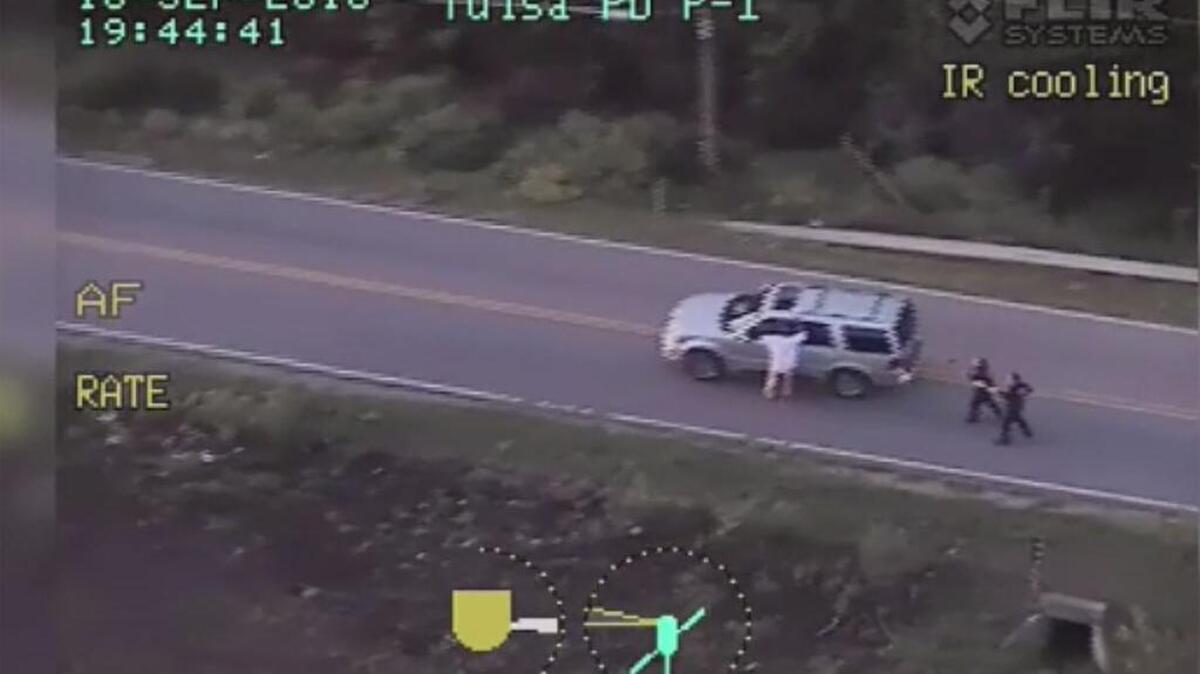 Image from the police shooting of Terence Crutcher, an unarmed black man, in Tulsa on Sept. 16.