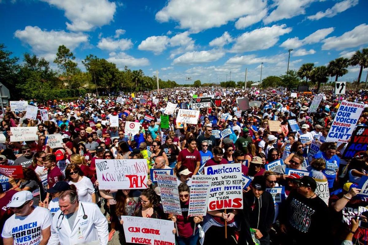 The March for Our Lives rally in Parkland on March 24, 2018, just weeks after Gov. Rick Scott signed the Marjory Stoneman Douglas High School Public Safety Act into law. Hundreds of thousands of people, many of them teenagers infuriated by the gruesome regularity of school shootings, took to the streets around the country on Saturday to demand that politicians no longer stand idly by.