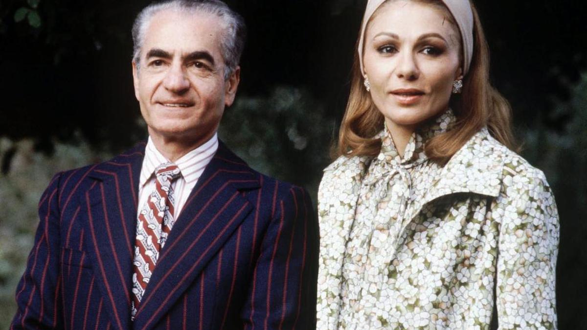 The Shah of Iran, Reza Pahlevi, and his wife, Empress Farah Diba, in 1979.