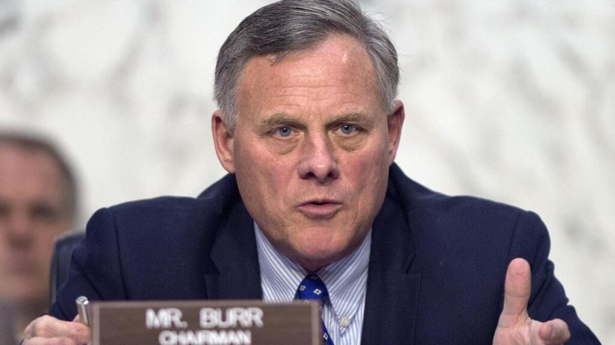 Sen. Richard Burr (R-N.C.), Chairman, US Senate Select Committee on Intelligence, in Washington, D.C., on February 9, 2016.