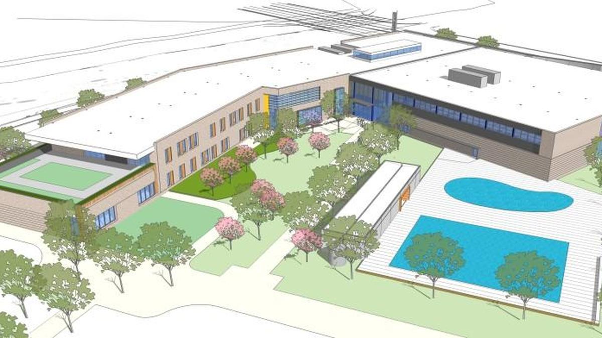 An artist’s rendering of the proposed combination YMCA and a PreK-5 school planned for Southeast Raleigh.