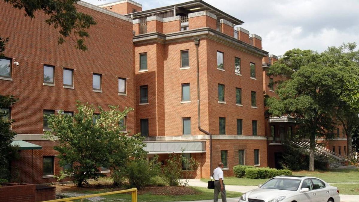 The Employment Security Commission Office in the former Rex Hospital building on Wade Avenue.