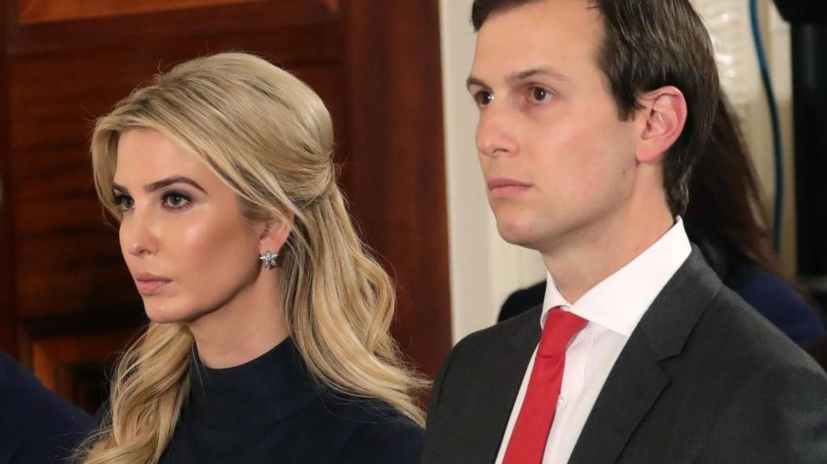 Ivanka Trump and her husband, Jared Kushner, attend a news conference at the White House on March 17, 2017, in Washington, D.C.