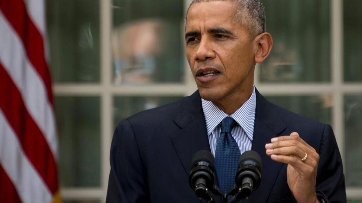 US President Barack Obama speaking from the Rose Garden of the White House on Wednesday.