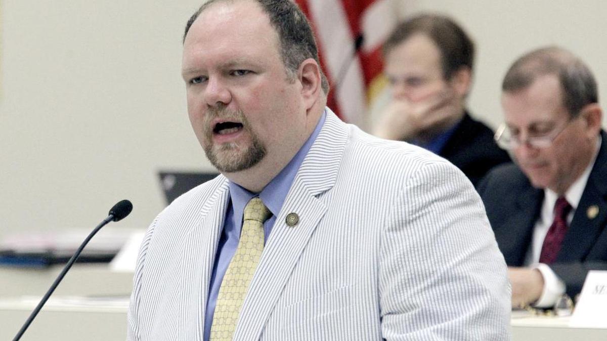 N.C. Sen. Ralph Hise speaks during a Senate Appropriations Committee meeting last year.
