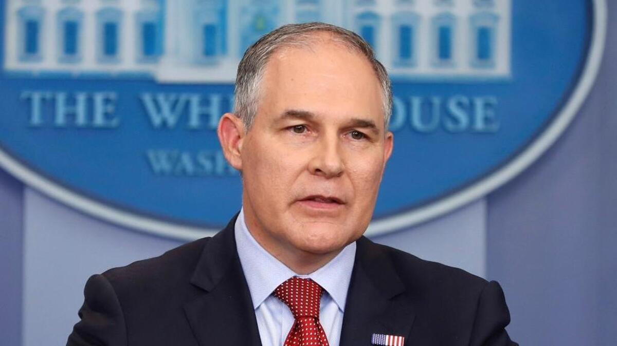 FILE - In this June 2, 2017 file photo, EPA Administrator Scott Pruitt speaks in the Brady Press Briefing Room of the White House in Washington. Speaking in Kentucky on Monday, Pruitt said he will sign a proposed rule on Tuesday “to withdraw the so-called clean power plan of the past administration.”