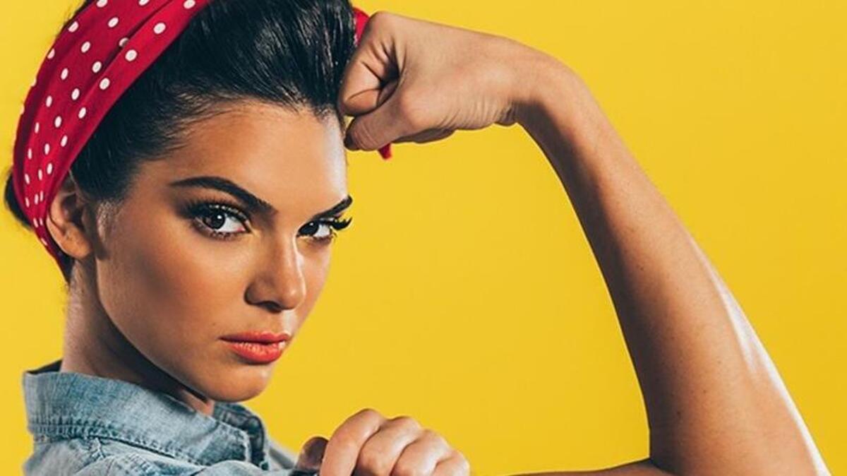 Kendall Jenner posed as Rosie the Riveter in a Rock The Vote PSA.