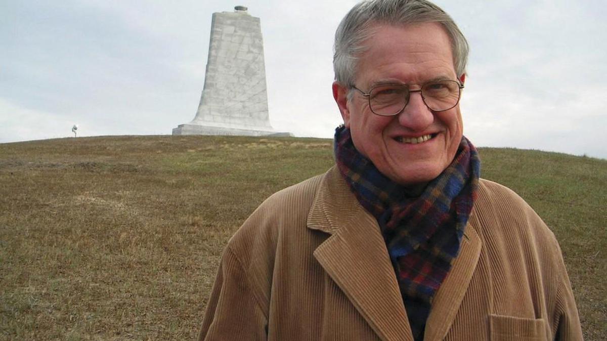 Larry Tise at the Wright Brothers Memorial.