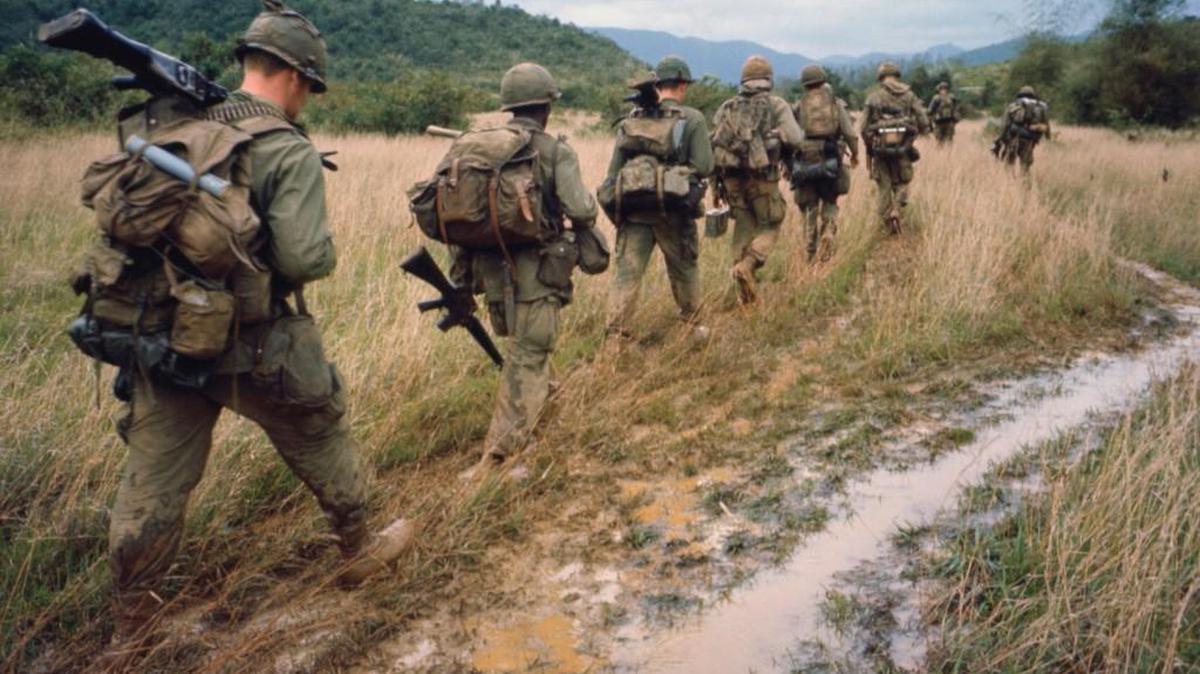 Soldiers on patrol during the Vietnam War. Documentariand Ken Burns and Lynn Novick have created a 10-part film, "The Vietnam War," premiering on Sept 17 on PBS.