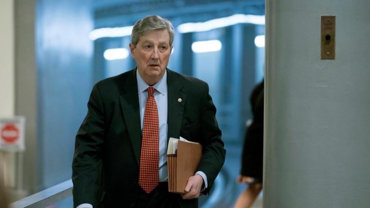 In this Dec. 19, 2017, photo, Sen. John Kennedy, R-La., arrives on Capitol Hill in Washington. Kennedy became an Internet sensation with his rapid-fire takedown of President Donald Trump’s judicial nominee.
