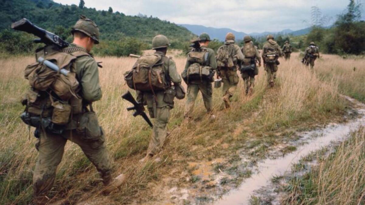 Soldiers on patrol during the Vietnam War. Documentariand Ken Burns and Lynn Novick have created a 10-part film, "The Vietnam War," premiering on Sept 17 on PBS.
