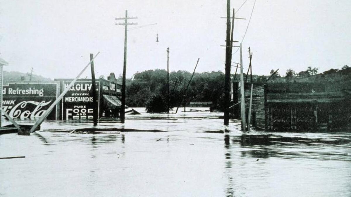 All lines of communication were wiped out by the 1916 floods in Asheville and surrounding areas. Courtesy of the National Oceanic & Atmospheric Administration