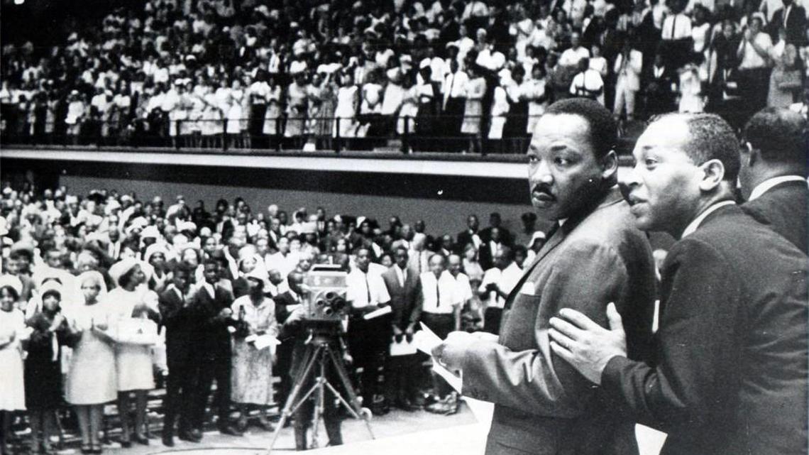 Dr. King spoke before a crowd of 5,000 at Reynolds Coliseum July 31, 1966.