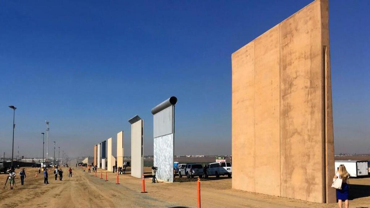 This Oct. 26, 2017 file photo shows prototypes of border walls in San Diego.
