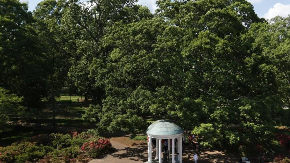 The landmark Old Well on the UNC-Chapel Hill campus