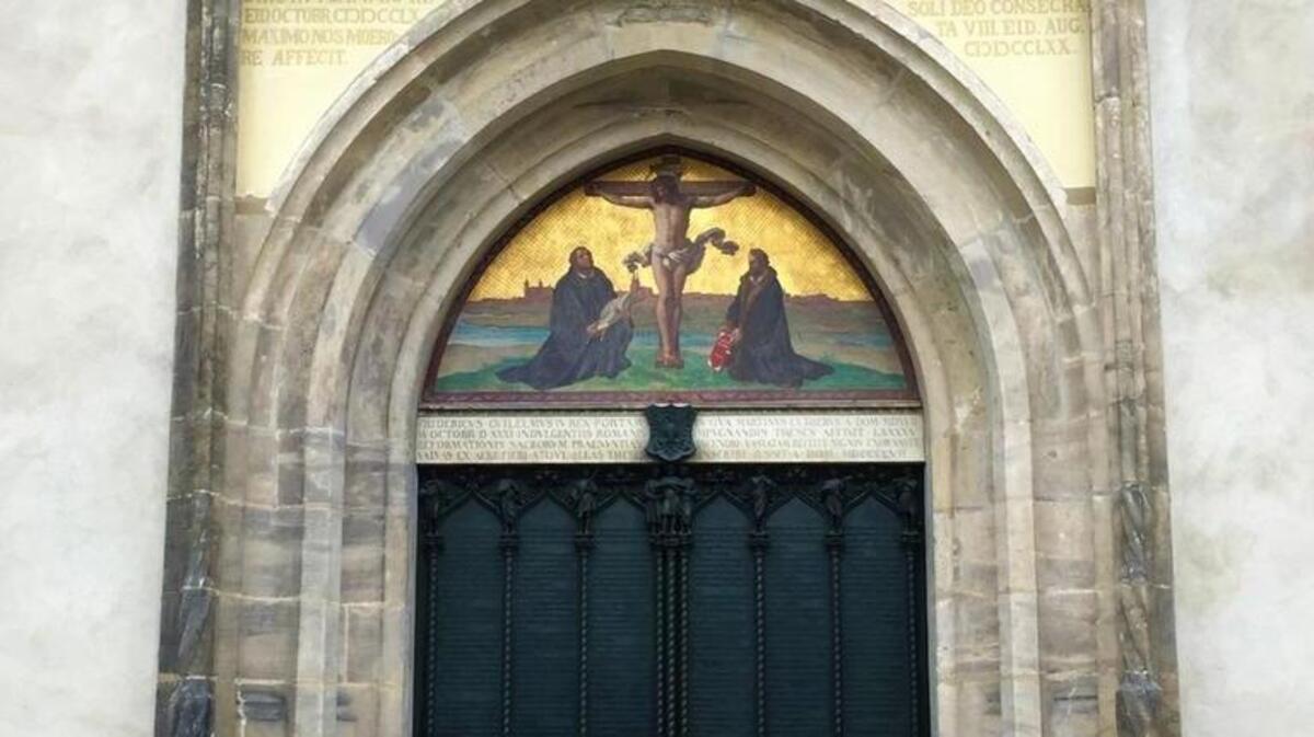 The doors of Castle Church in Wittenberg, where Martin Luther posted his 95 theses that questioned the Catholic Church and helped pave the way for the Protestant Reformation 500 years ago this October.