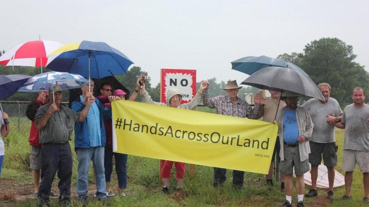 A few Johnston County landowners protested the Atlantic Coast Pipeline in 2015. The pipeline could help Eastern N.C.