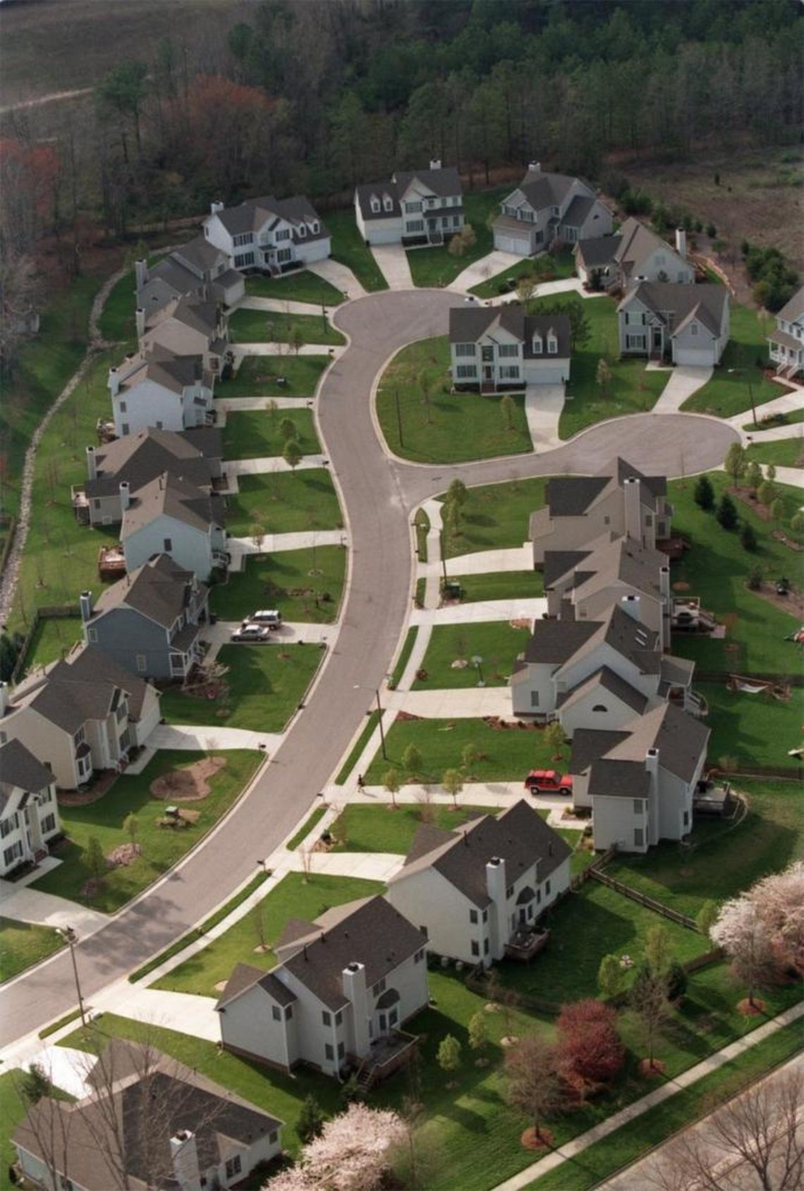 A cul-de-sac development in in the east Raleigh.